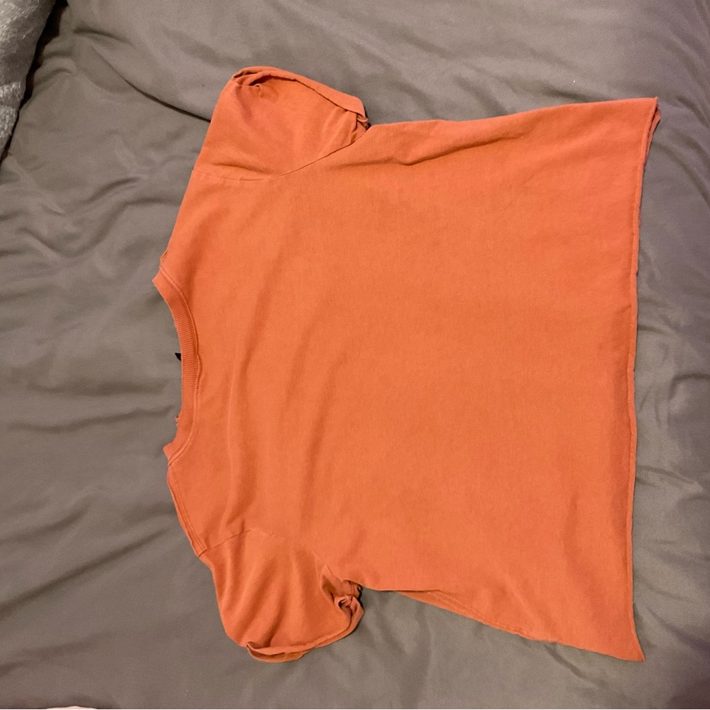 Wild Fable Orange Fitted Cap Sleeve Polo T-Shirt
